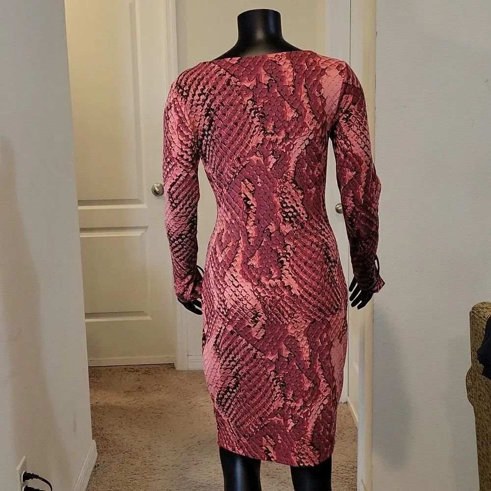 BRAND NEW PROJECT RUNWAY MULTI-COLOR LONG SLEEVELESS ROUNDNECK DRESS - Picture 7 of 16